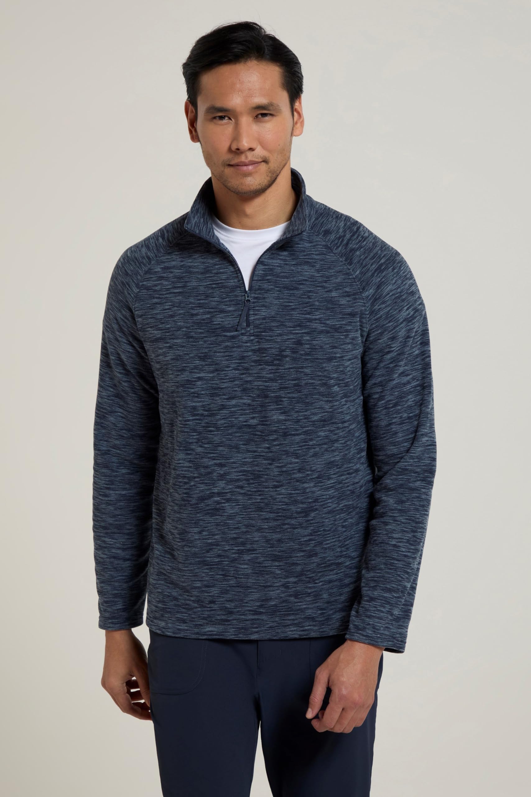 Mountain Warehouse Snowdon Mens Micro Fleece Top - Breathable Antipill, Half Zip Collar Sweater, Quick Drying Smooth Pullover - For Spring Summer & Outdoors — view 3