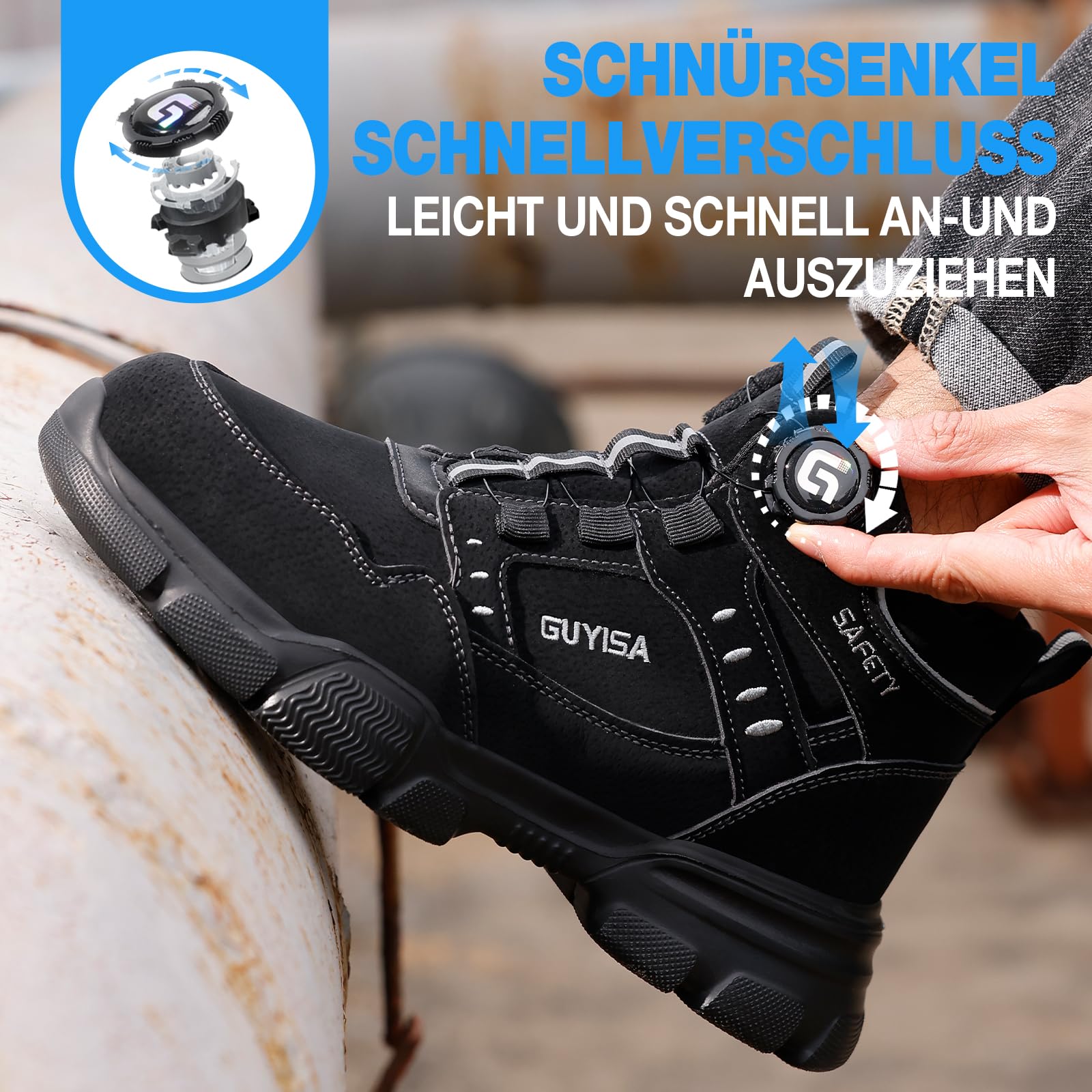 LAoutun Zapatos de seguridad para hombre, botas de trabajo, zapatos de trabajo, zapatos de trabajo, ligeros, zapatos de trabajo y de trabajo, cordones de cierre rápido, tallas 38-50 EU