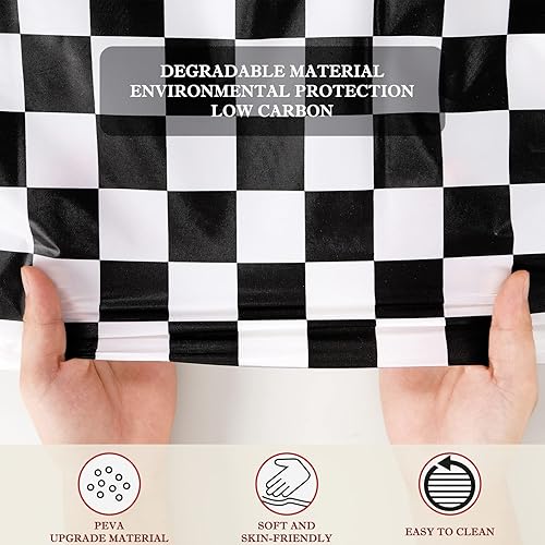 Miniatura 4 de Paquete de 20 manteles rectangulares de plástico a rayas rojas, impermeables, de 54 x 108 pulgadas, desechables de carnaval, circo, clásico, rojo y