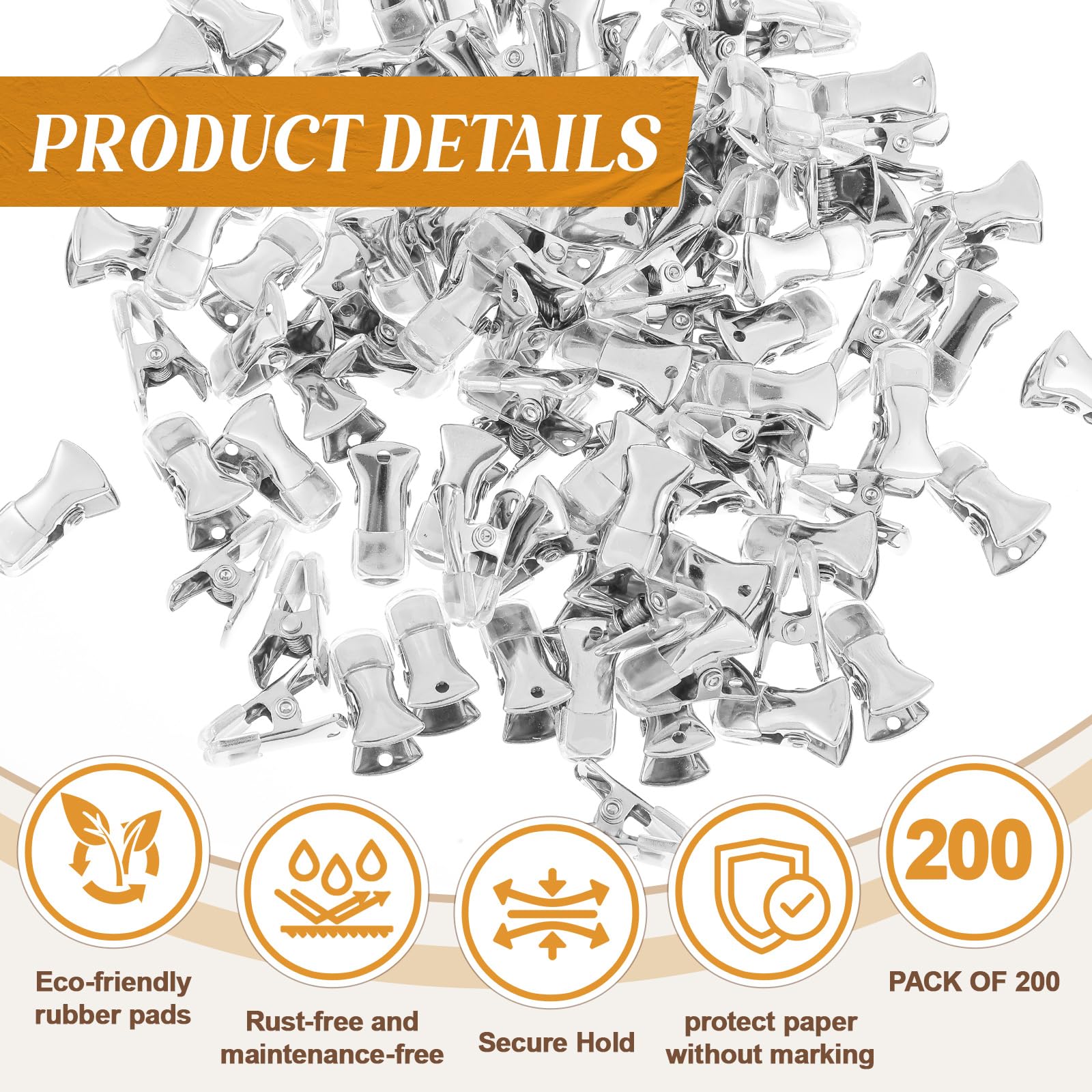 Geyoga Lot de 200 petites pinces crocodiles en métal de 8 mm pour travaux manuels, mini pinces à pull avec caoutchouc antidérapant pour couture, vêtements, lunettes, accessoires (argenté, lisse)
