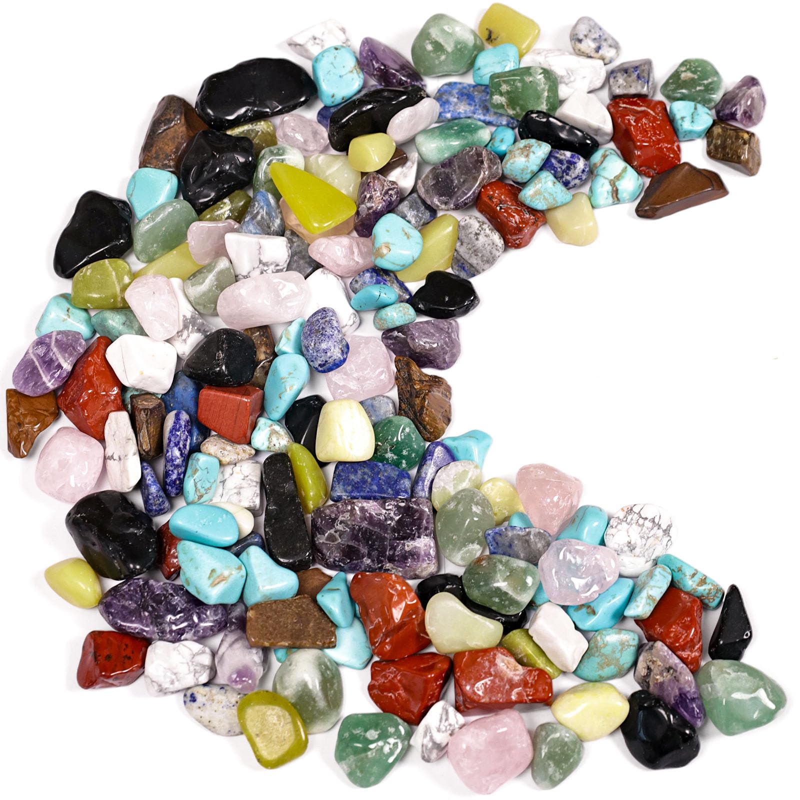 JOHOUSE 1LB(450g) Quartz Crystals, Crushed Chips,Polished Stone Vase Filler