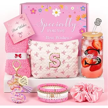 TUZELIYA A-Z Personalisierte Geschenke f r M dchen Teenager 9 10 11 12 13 14 15 16 17 18 Jahre Geburtstagsgeschenk f r M dchen - Sch nes Geschenkset mit Buchstabe f r Geburtstag EinschulungS