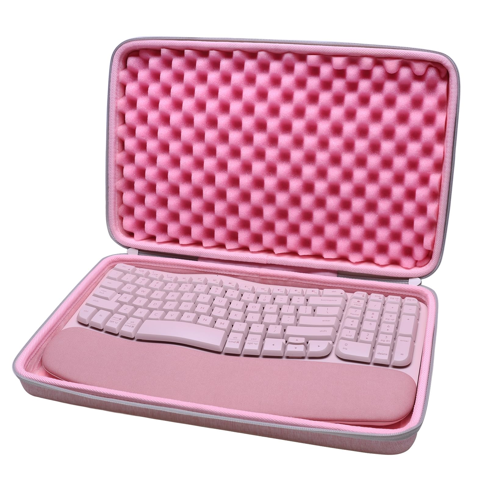 LTGEM Case Compatible with Logitech Wave Keys MK670 Combo Ergonomic Keyboard, Rose