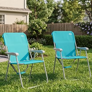 #WEJOY Folding Beach Chairs for Adults, High Back Lightweight for Camp Lawn