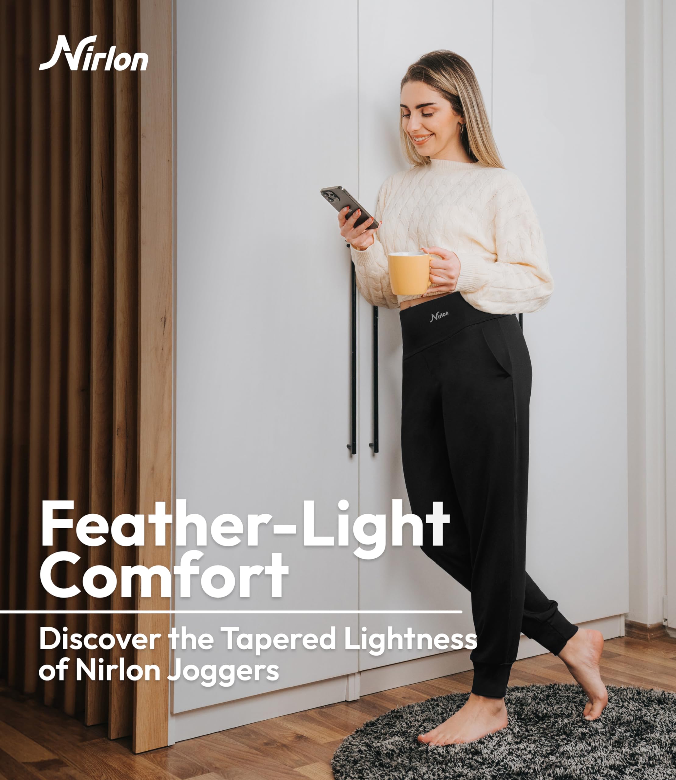 Nirlon Lightweight Joggers for Women - Athletic Womens Joggers with Pockets, Workout Leggings for Women - Breathable Stylish Womens Sweatpants for Gym and Yoga Pants (XL 26