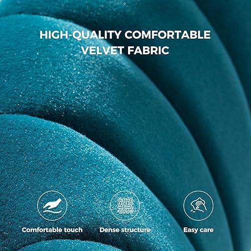 Miniatura 113 de HULALA HOME Silla de comedor de terciopelo, moderna silla de tocador pequeña con respaldo de patas de metal, elegante silla de acento copetuda sin