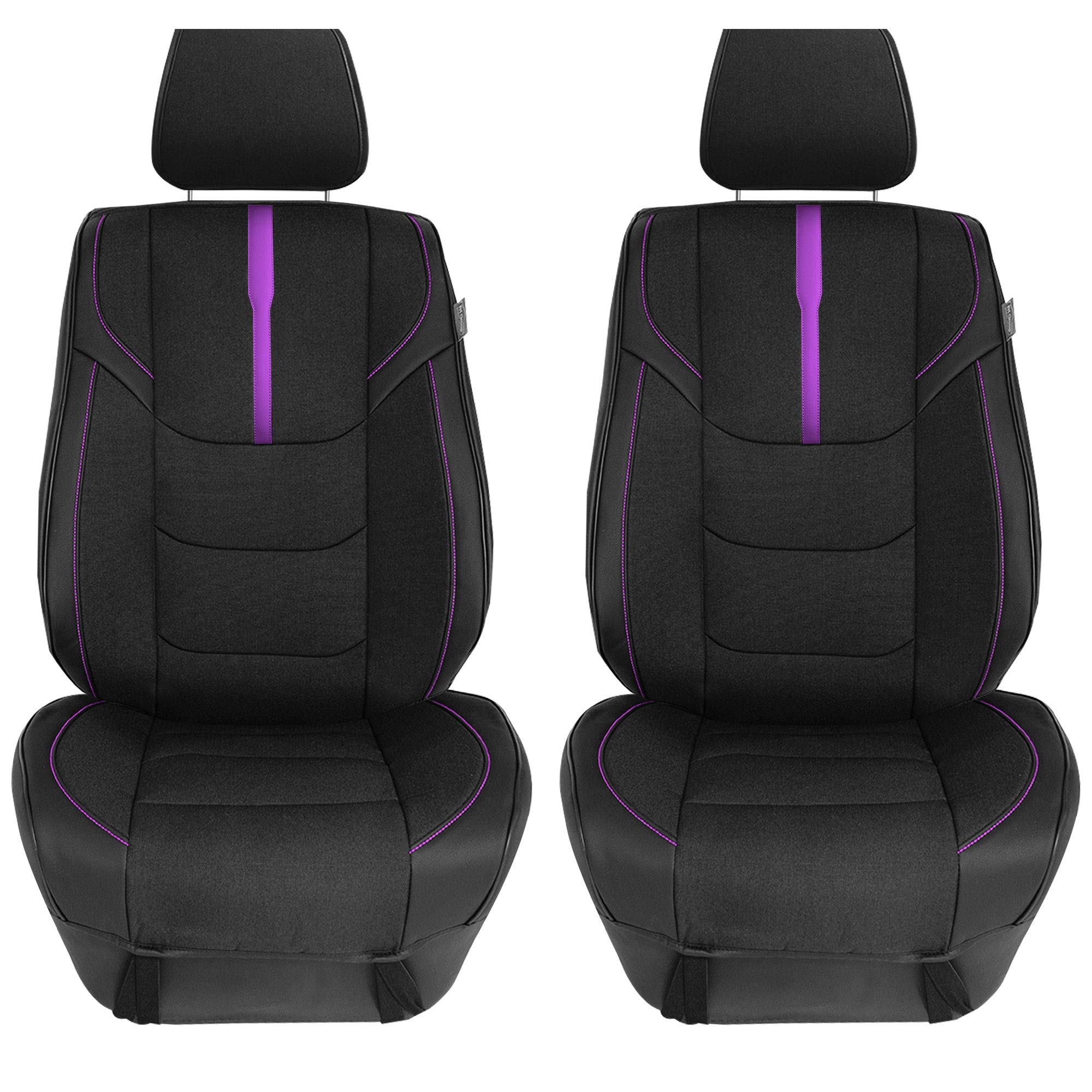 FH Group Front Set Oxford Car Seat Covers for Low Back Car Seats with Removable Headrest, Universal Fit, Airbag Compatible Seat Cover for SUV, Sedan Purple