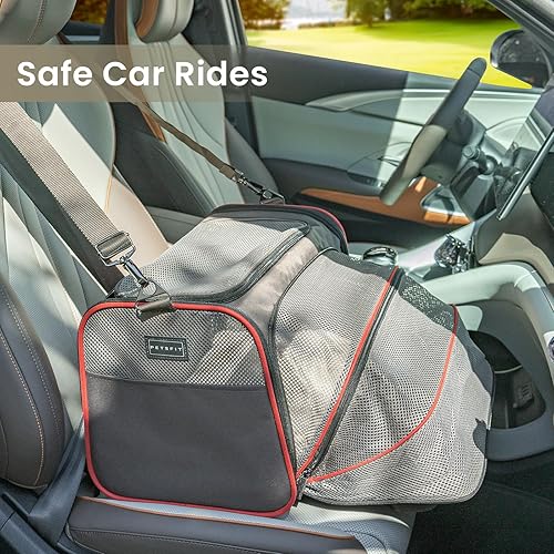 Vista 58 de Petsfit transportador de perros expandible para viajes con colchoneta de lana, aprobado por la mayoría de las aerolíneas, transportador de mascotas