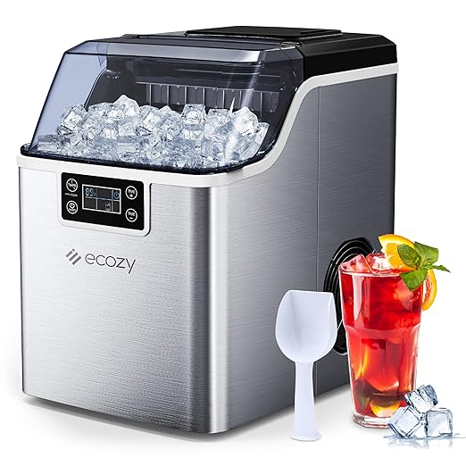 ecozy Portable Ice Makers Countertop, 44lbs Per Day, 24 Cubes Ready in