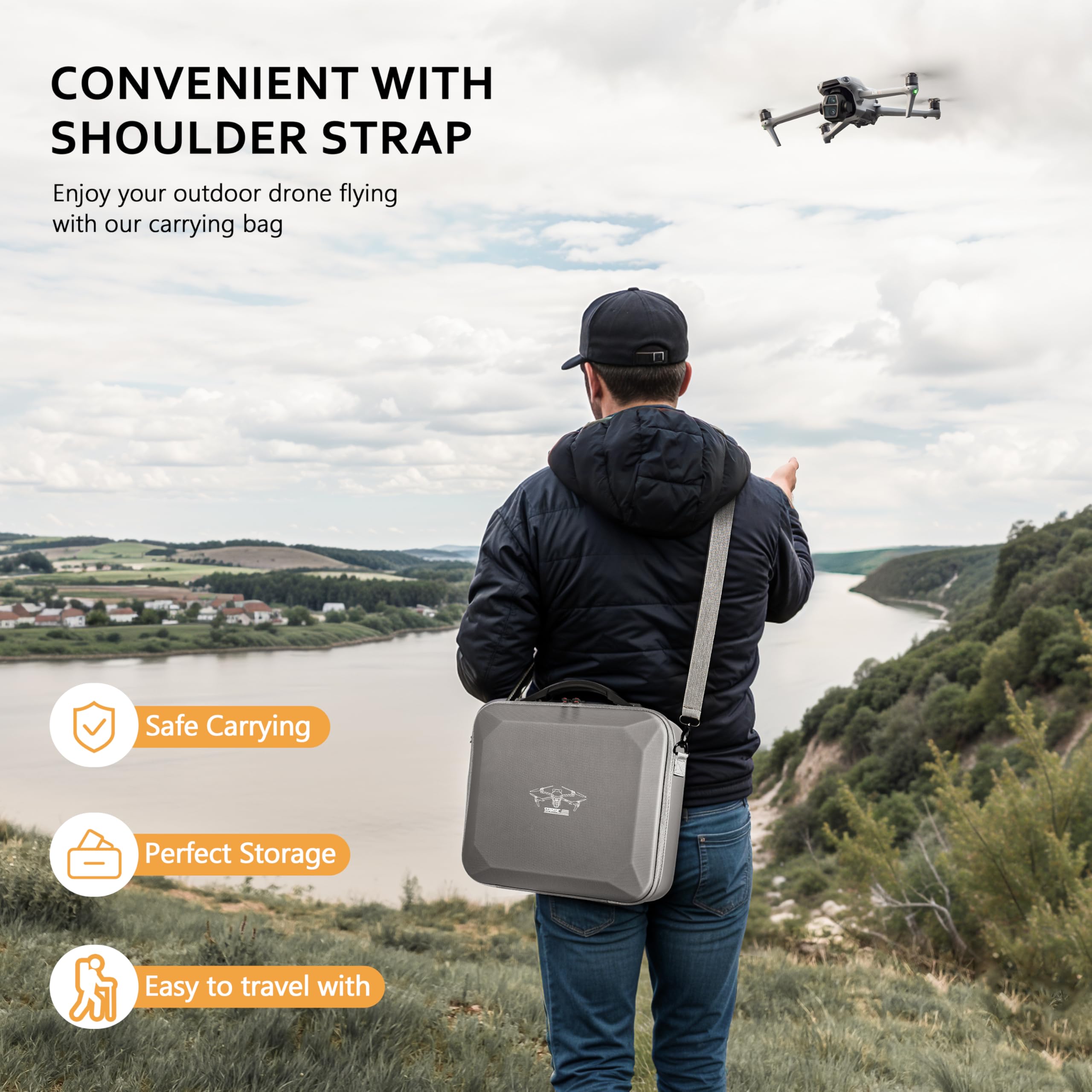 STARTRC Air 3S Koffer, tragbare Reisetasche, Tragetasche für DJI Air 3S Fly More Combo, RC2/RC/RC-N3/N2 Controller-Aufbewahrung für DJI Air 3S Zubehör, Akku Ladestation