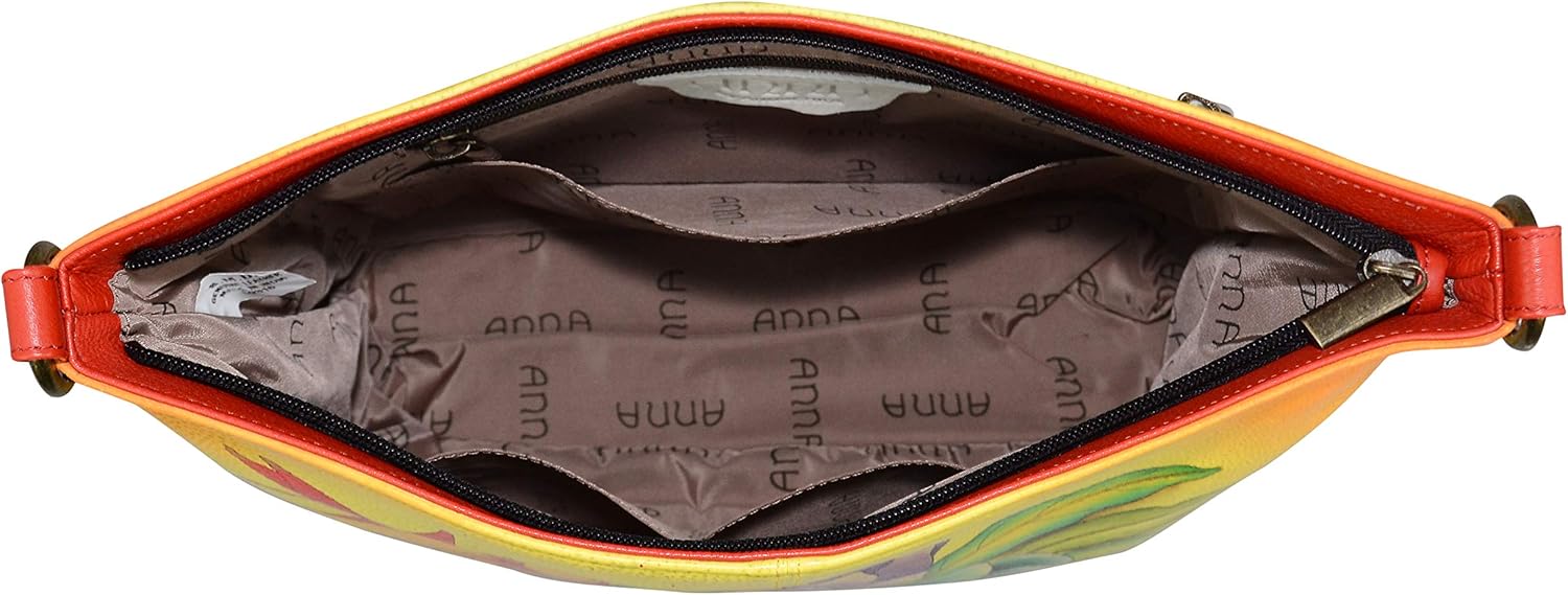 Anna by Anuschka Women’s Hand Painted Genuine Leather Shoulder Hobo
