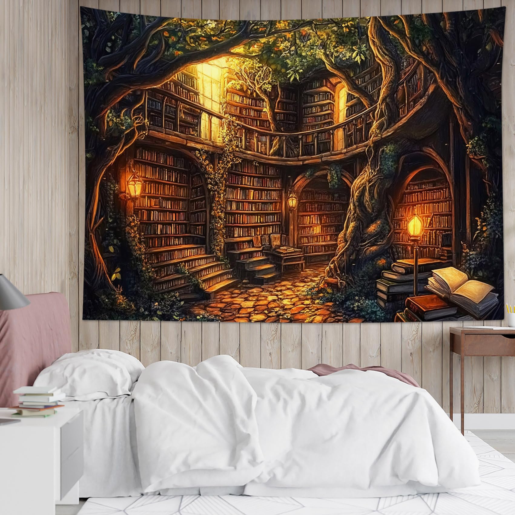 Tapiz Mural Biblioteca de árboles Estantería de árboles Casa del árbol XL
