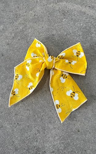 Miniatura 3 de Bumble Bee Hair Bow - Serged Edge Bumble Bee Hair Bow - Cute Bee Hair Sailor Bow - Cute Hair Sailor Bows - Back to School Hair Accessories