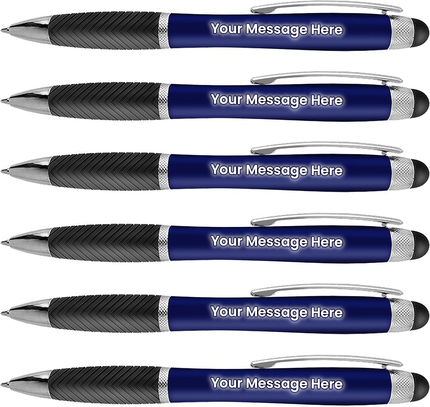 Personalized Pens-80 Pack Bulk-Free Laser Engraving - 3 In Ballpoint Pen, Stylus and Light Up Personalized Area, Custom Business Name, Text, Logo or Gift Message, For Parties and Events, Assorted