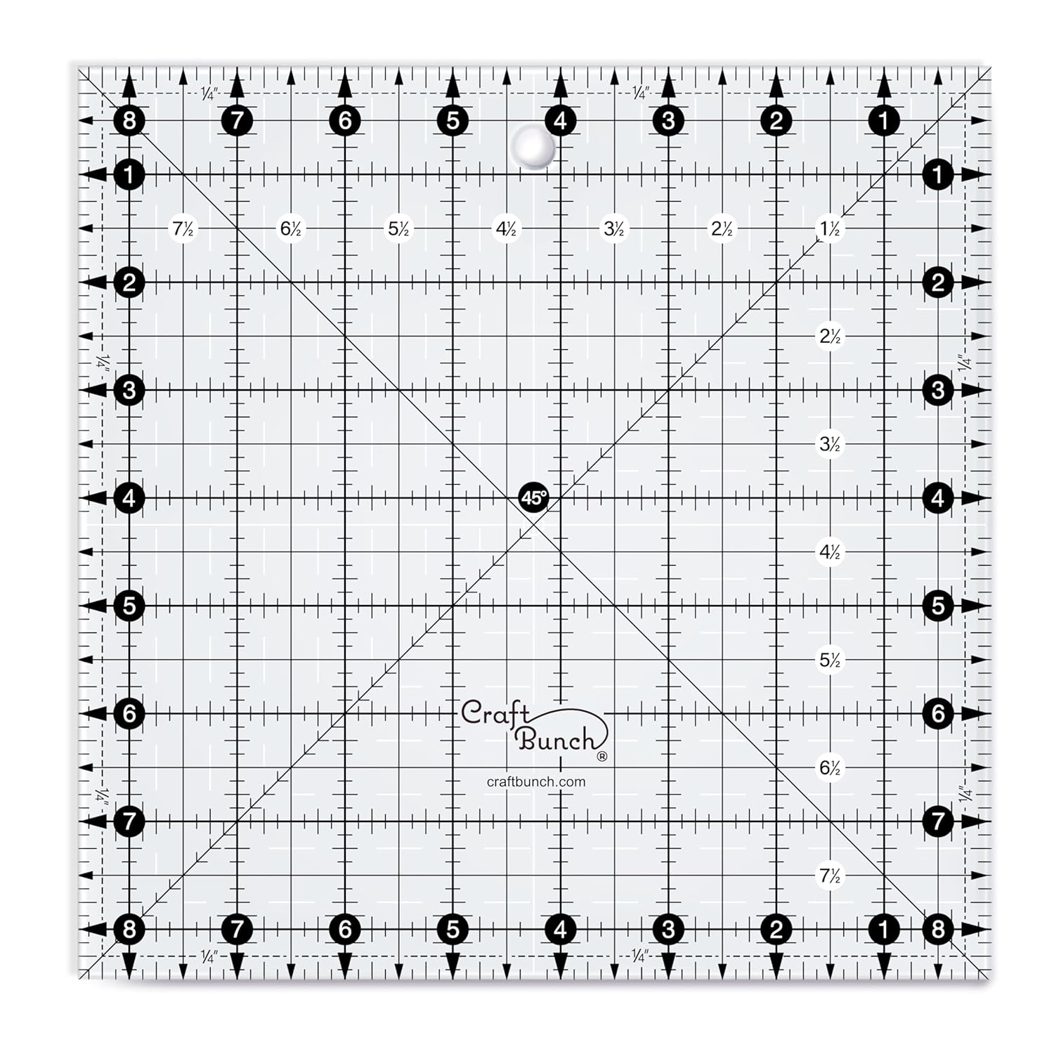 Non-Slip Square Quilt Template Ruler (12.5" x 12.5")