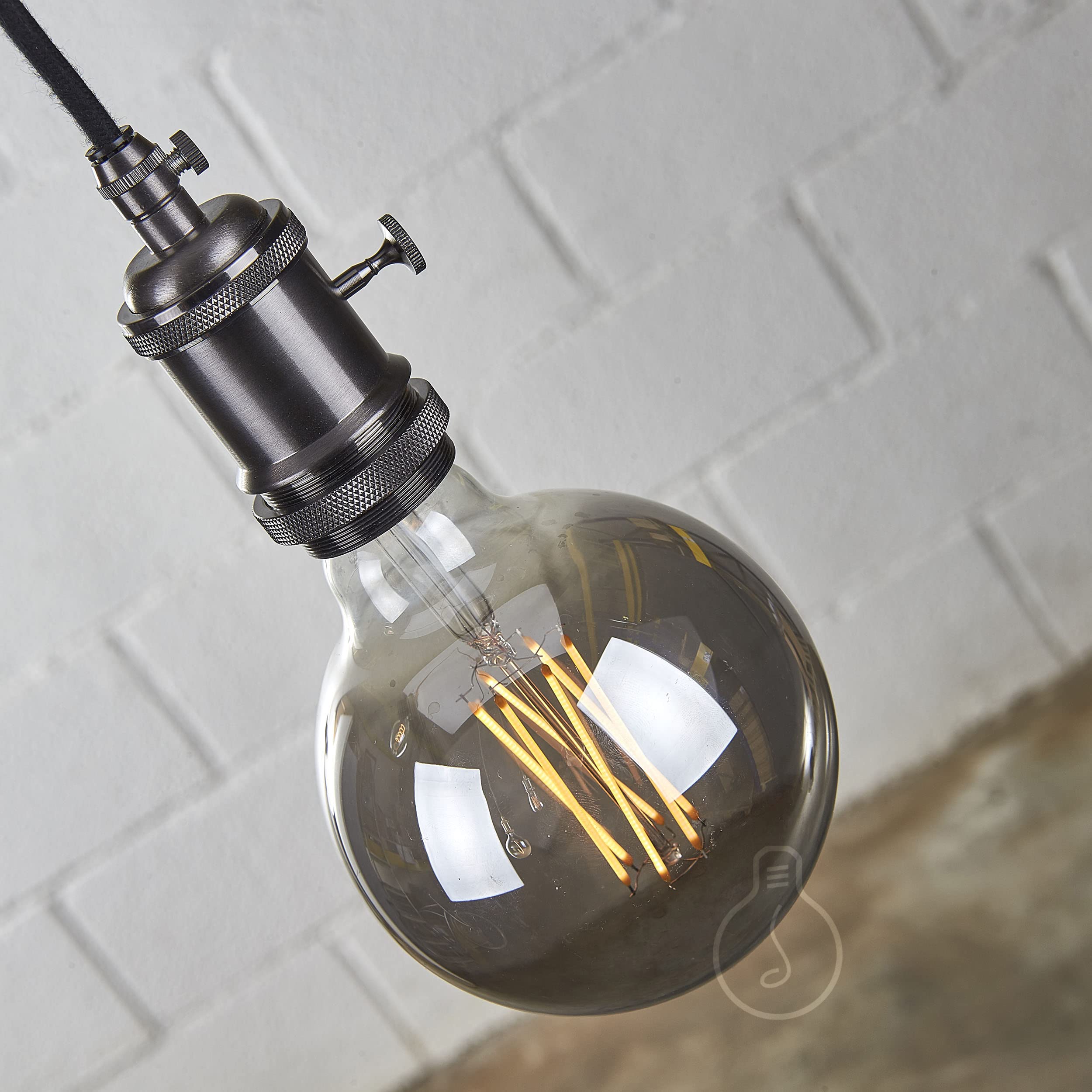AMARCORDS - Dimmable LED Bulb, Vertical Filament, 2200K Warm Light, Globe-Type Smoky Glass, E27, 4W, Smoky Globe - Image 3