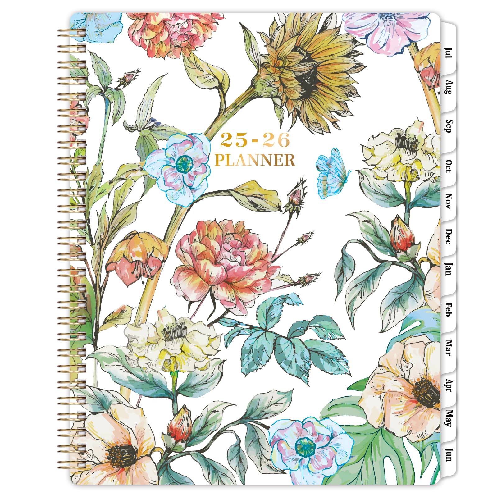 2025-2026 Academic Planner - Academic Planner/Calendar 2025-2026, Jul.2025 - Jun.2025, 9" x 11", 2025-2026 Planner Weekly & Monthly Thick Paper, Perfect Daily Organizer - Art Floral
