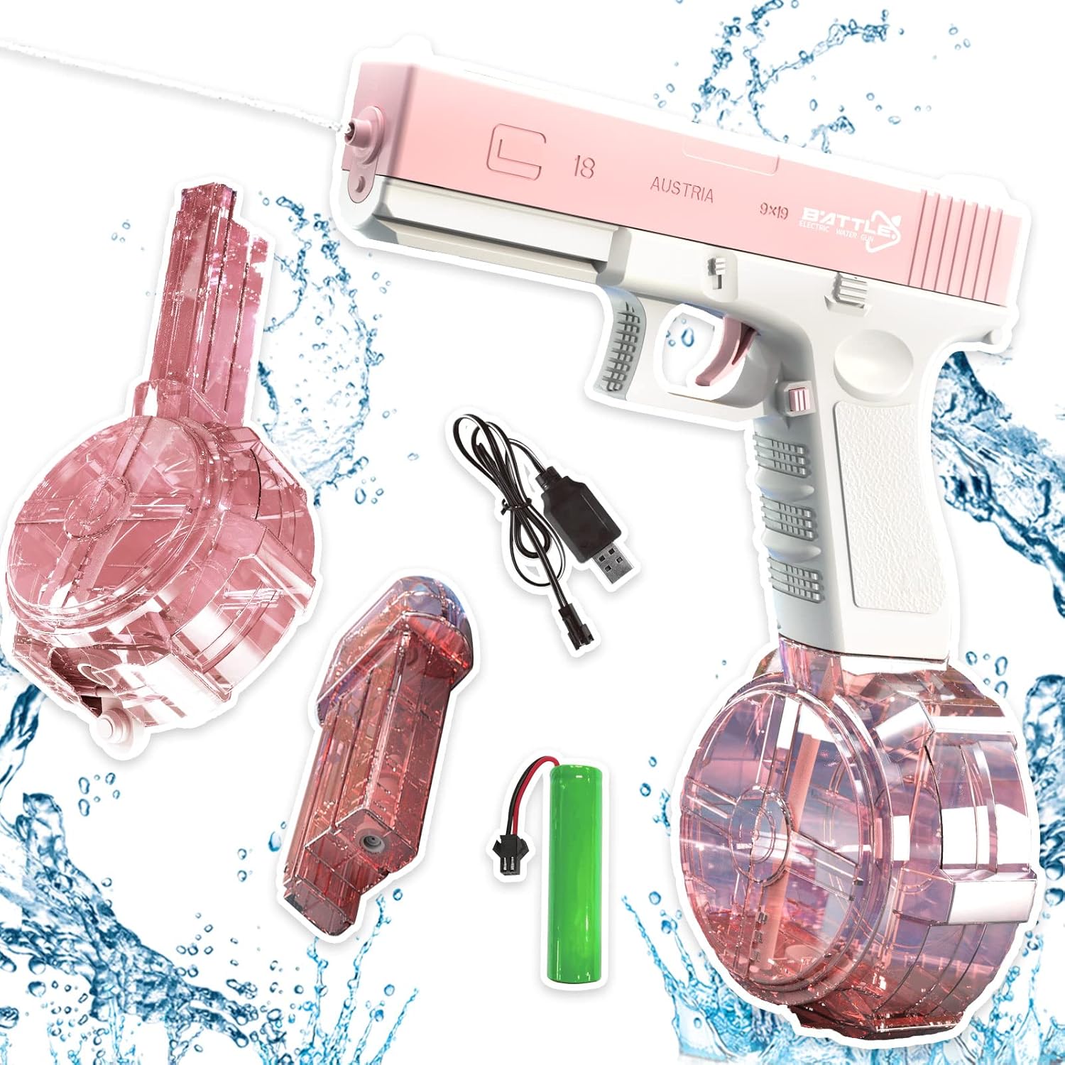 Gelfps Electric Water Gun Rechargeable Squirt Guns for Kids and
