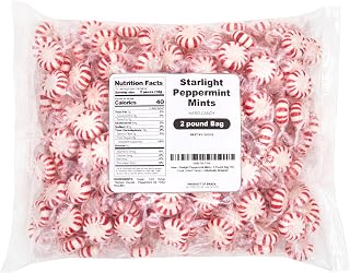 Starlight Peppermint Mints | 2 Pound Bag - Approx. 150 Count | Hard Candy | Individually Wrapped