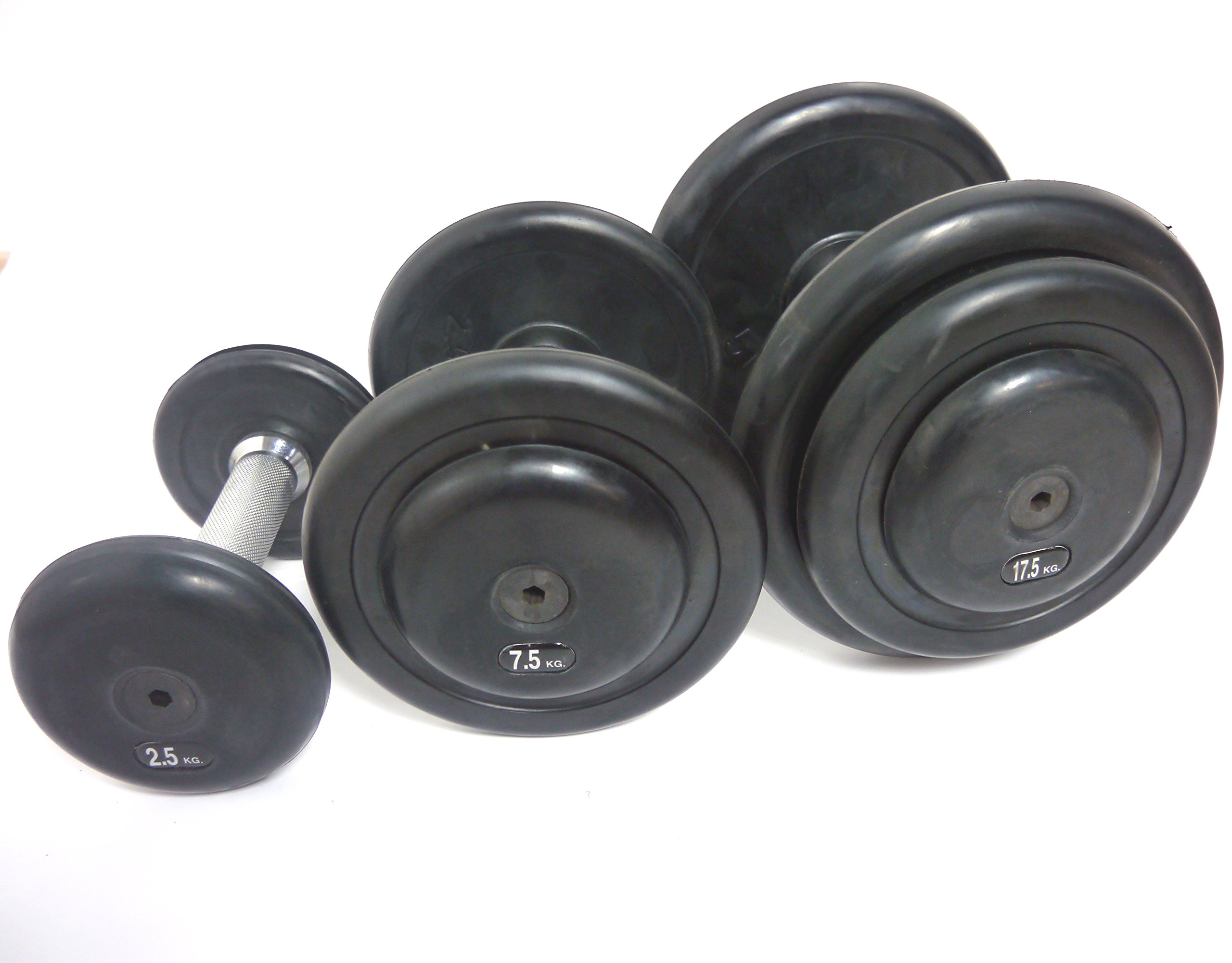 Studio-Kompakthantelpaare, gummiert, 2,5kg-40kg