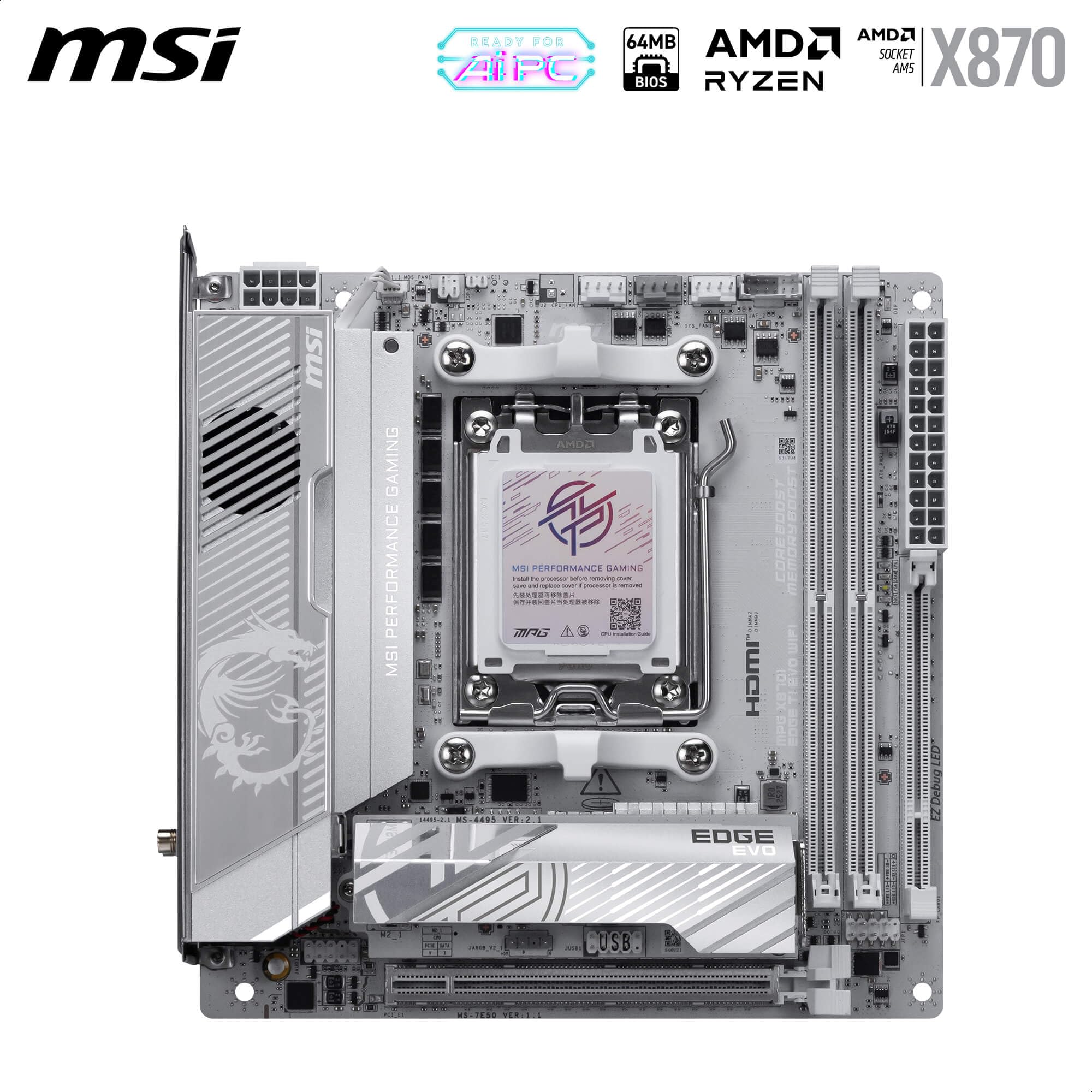 Amazon | MSI MPG X870I Edge TI EVO WiFiマザーボード、ATX - AMD