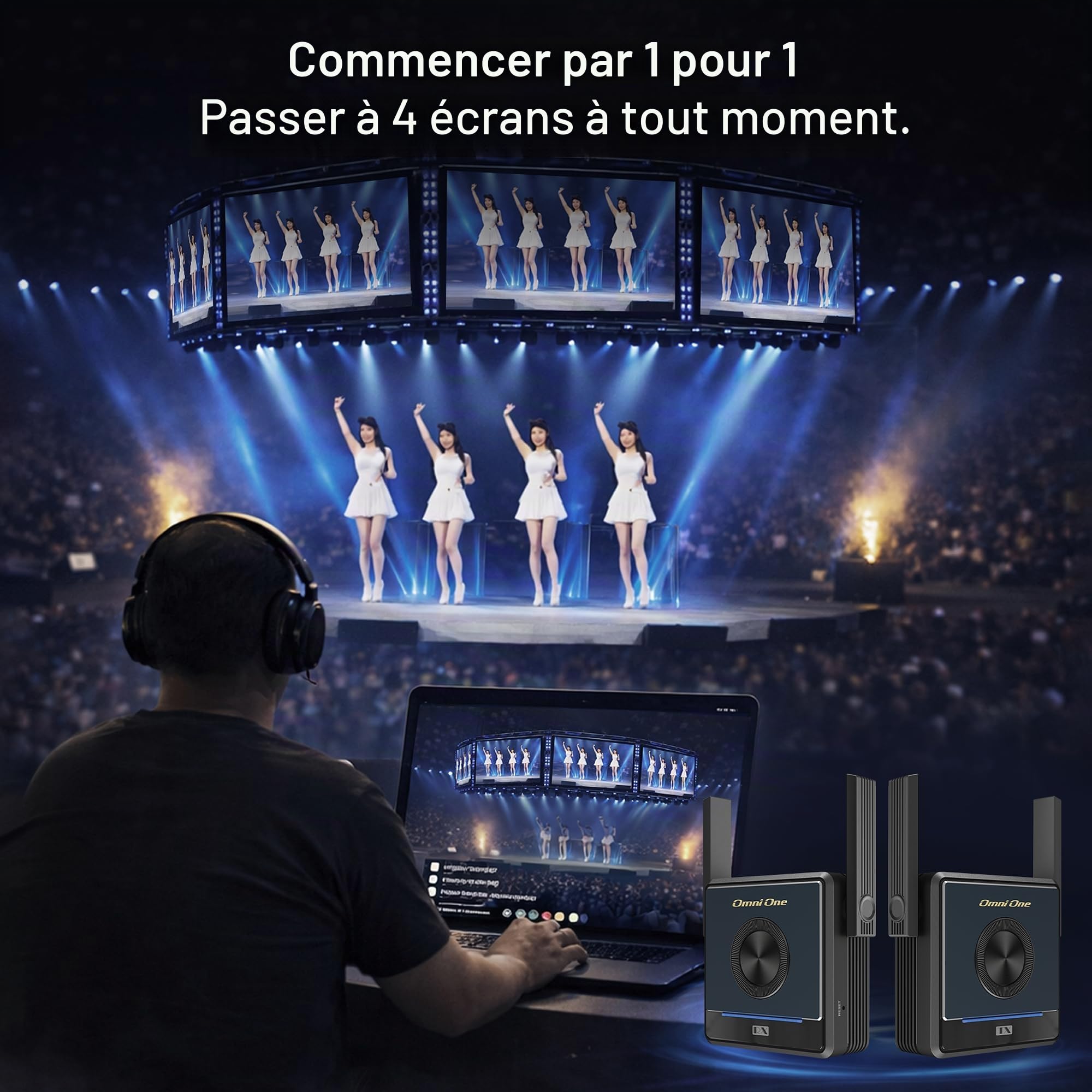 EZCast Omni One Extendeur HDMI sans Fil – Dongle HDMI 4K pour écran Mirroring, AirPlay, Miracast, DLNA – Compatible avec iOS, Android, Windows, MacOS, Smart TV et projecteurs