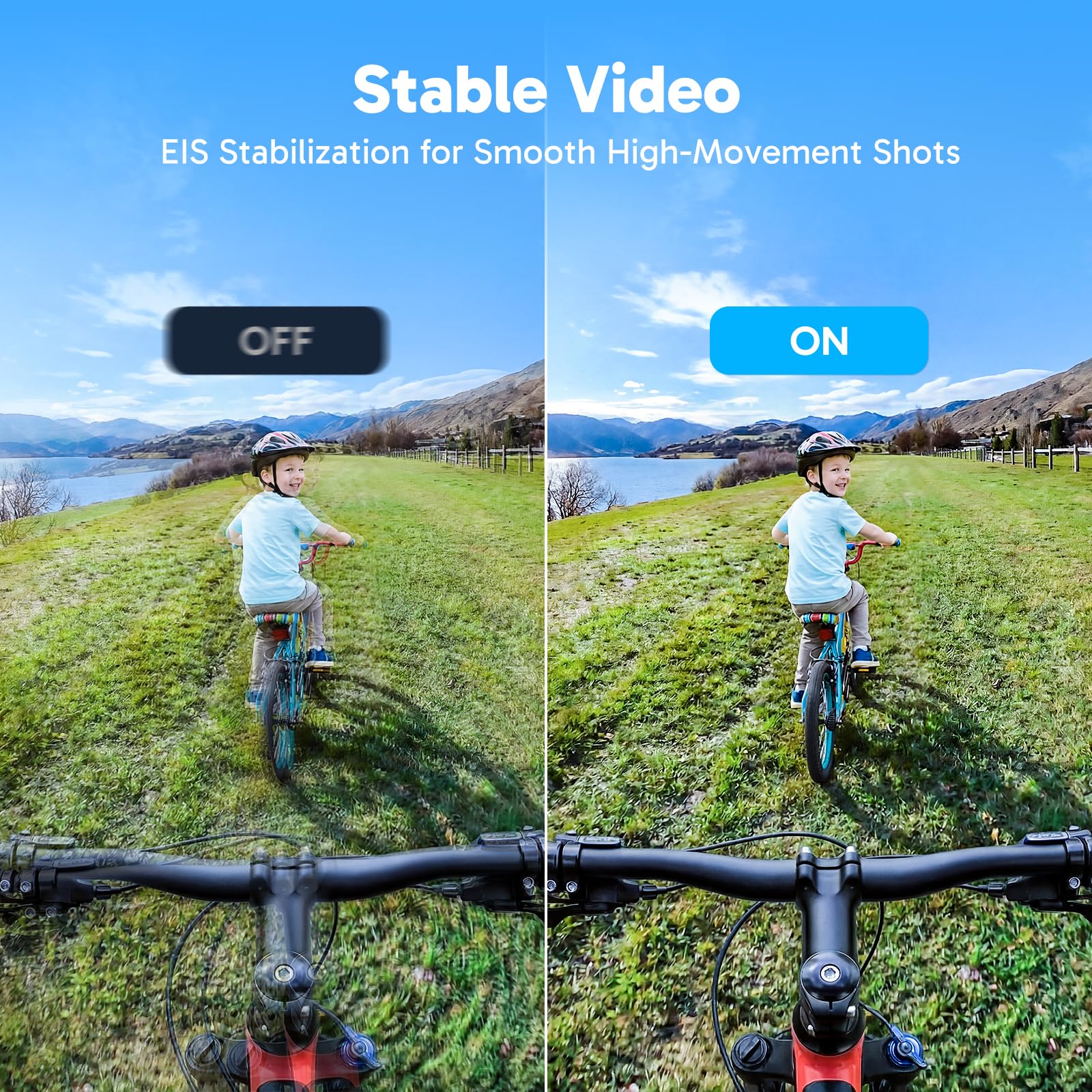 AKASO Sport Caméra Sportive 4K 60fps 20MP WiFi Etanche EIS Angle Vision Réglable Zoom 8 Fois 2 Batteries