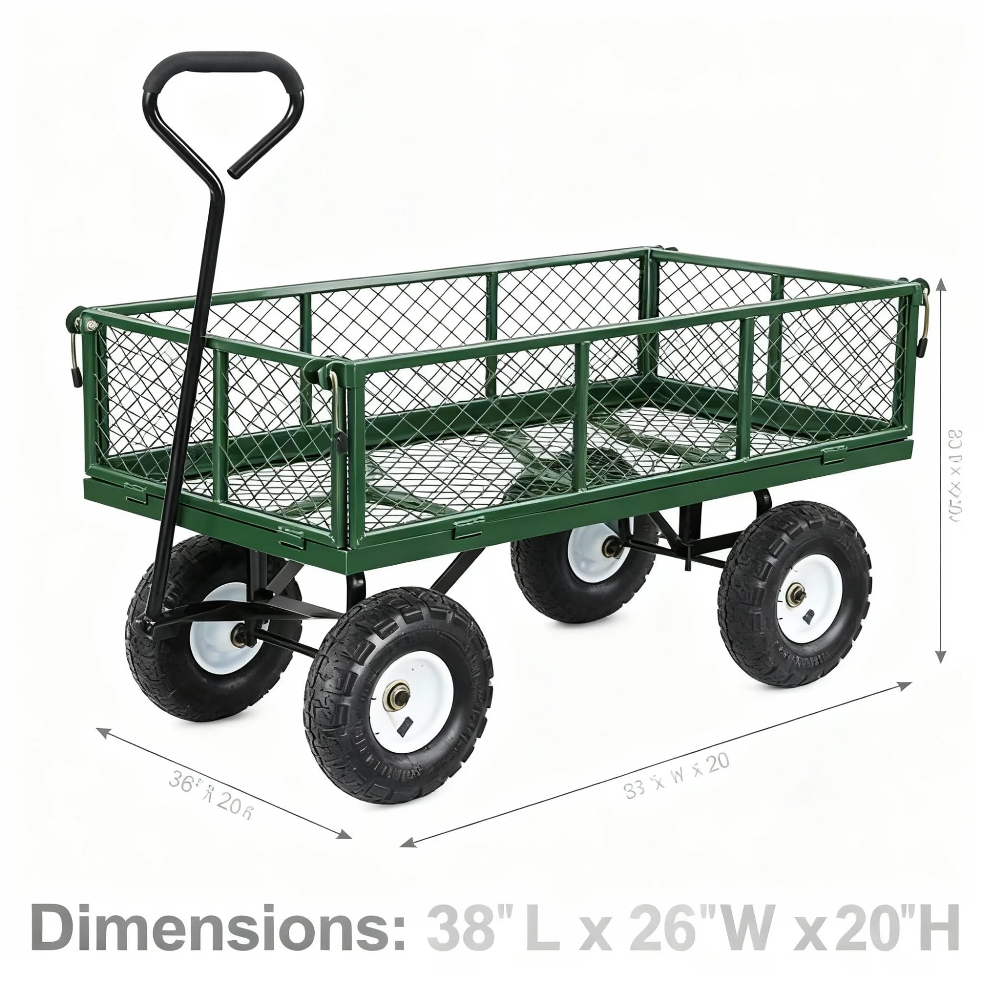 Vagón Plegable Todoterreno con Ruedas Grandes, Capacidad de 250 kg, Ideal para Playa, jardín, Pesca y Venta Ambulante.