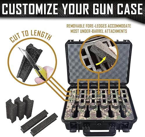Miniatura 4 de Estuche para pistola Doro para 5 pistolas 18 con inserto de espuma MyCaseBuilder personalizado, impermeable, resistente, armas de fuego tácticas y