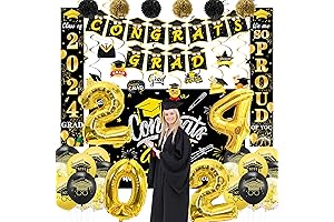 Black Gold Graduation Party Decorations 2024
