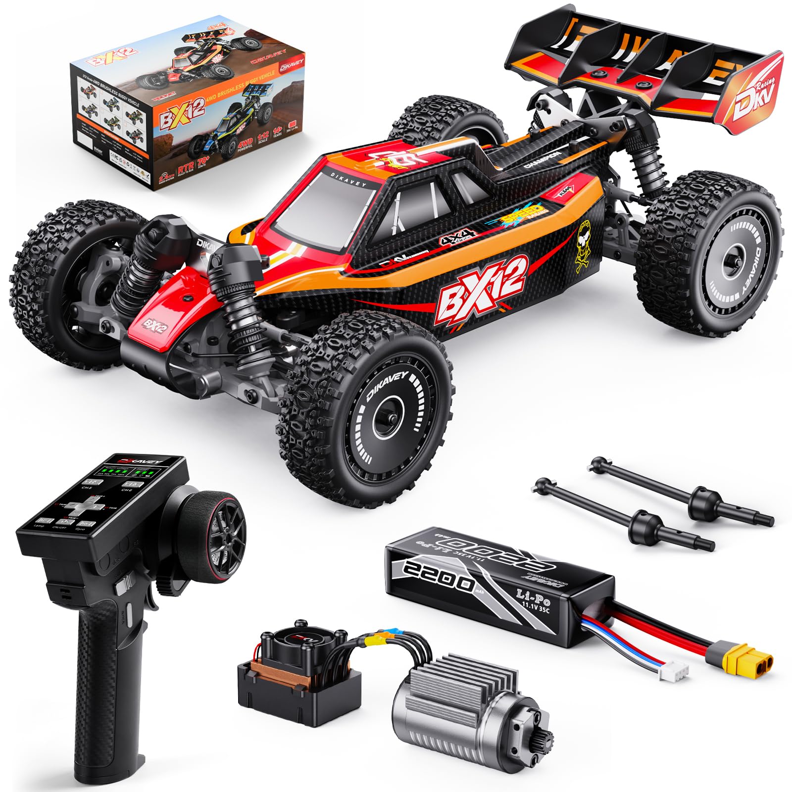 1 12 Brushless RC Cars for Adults Remote Control Car for Fast Max 42 MPH 4X4 High Speed