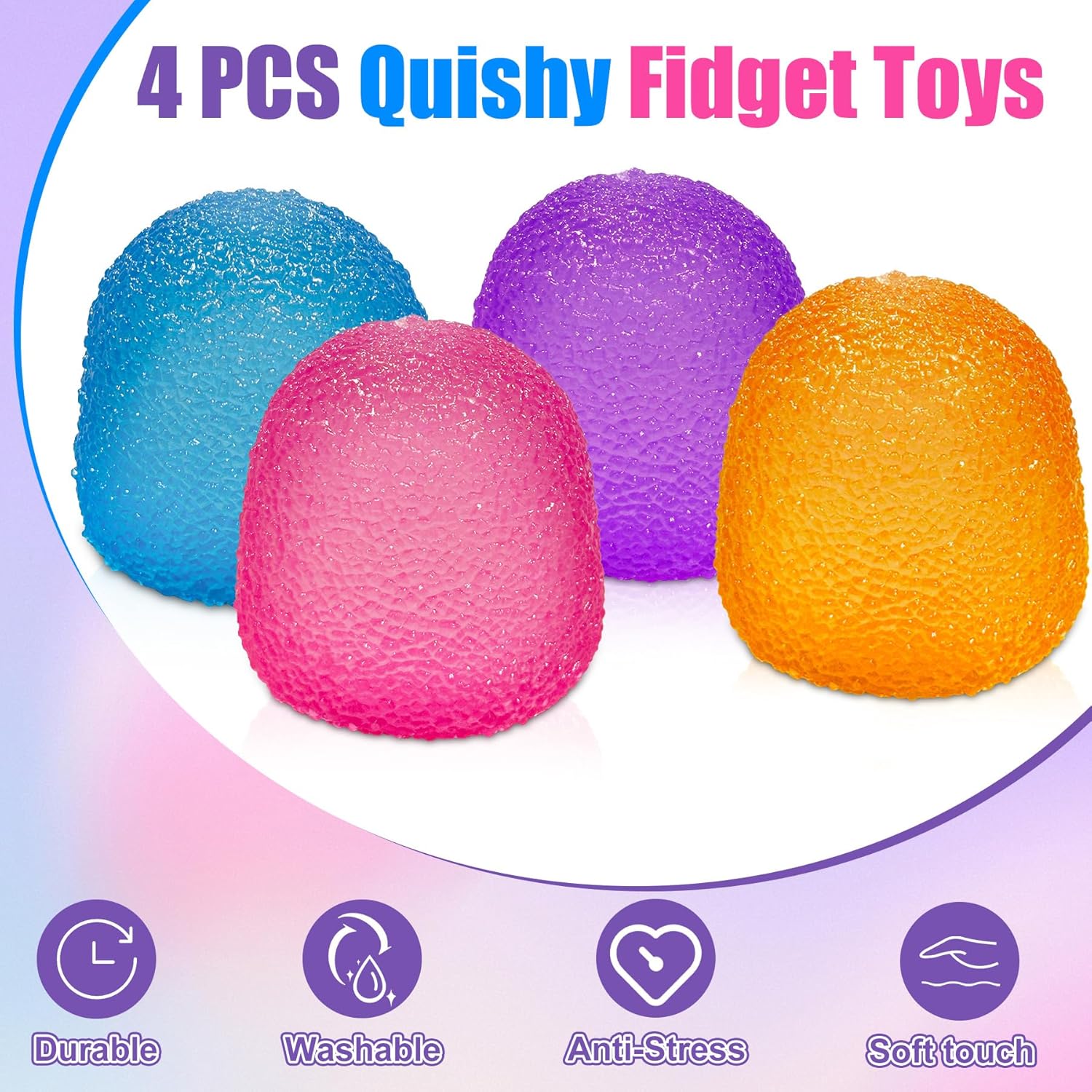 4PCS Stress Balls, Valentines Day Gifts for Him Her Women,Squishy Fidget Toys for Kids and Adults, Super Solid Sugar Balls for Classroom Prize Favors Valentines Day Gifts & Valentines Day Decor - Image 3