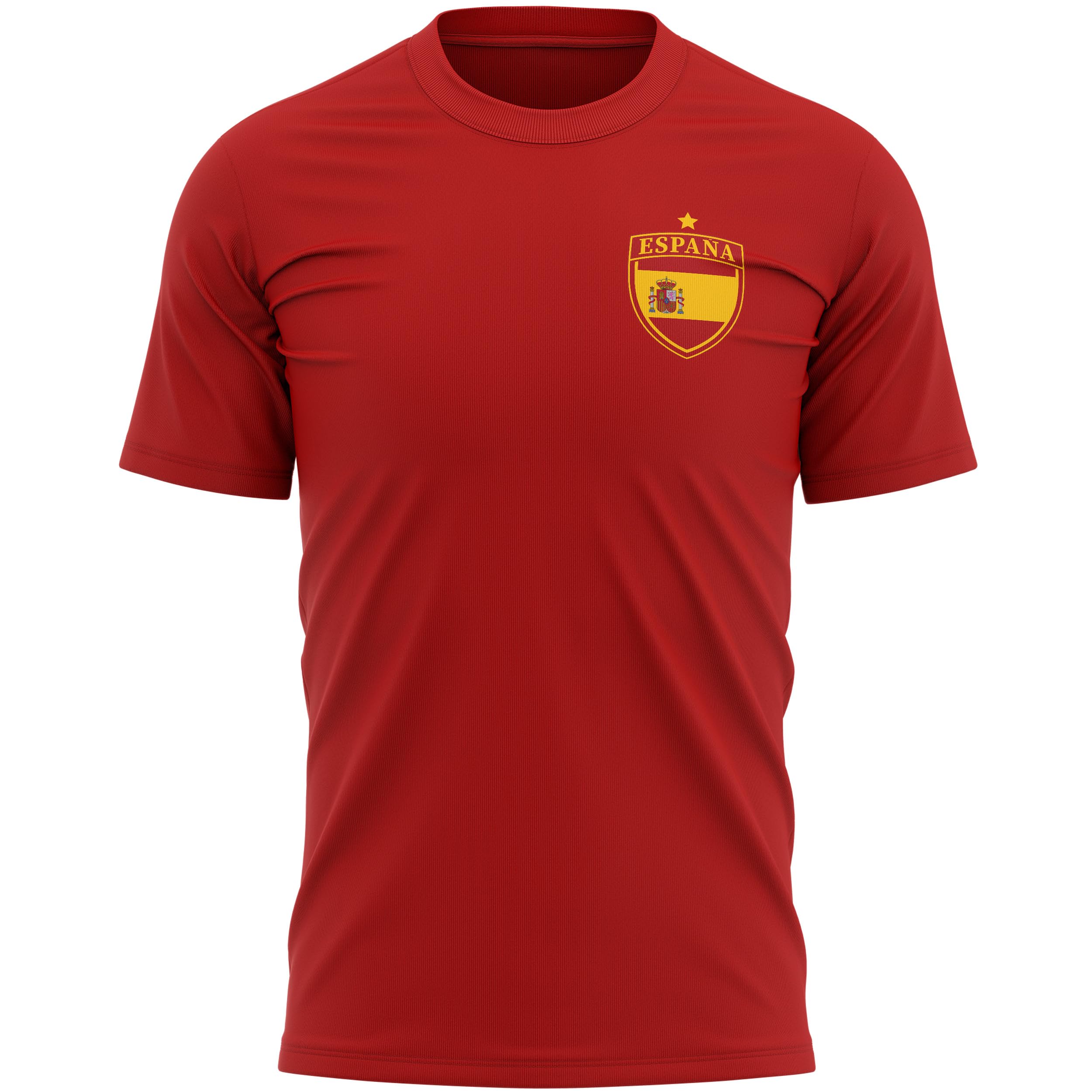 Espana Mens Football Tshirt - Spanish Badge Pocket Design - Football Supporters Tee Men Spain, XXL, Red