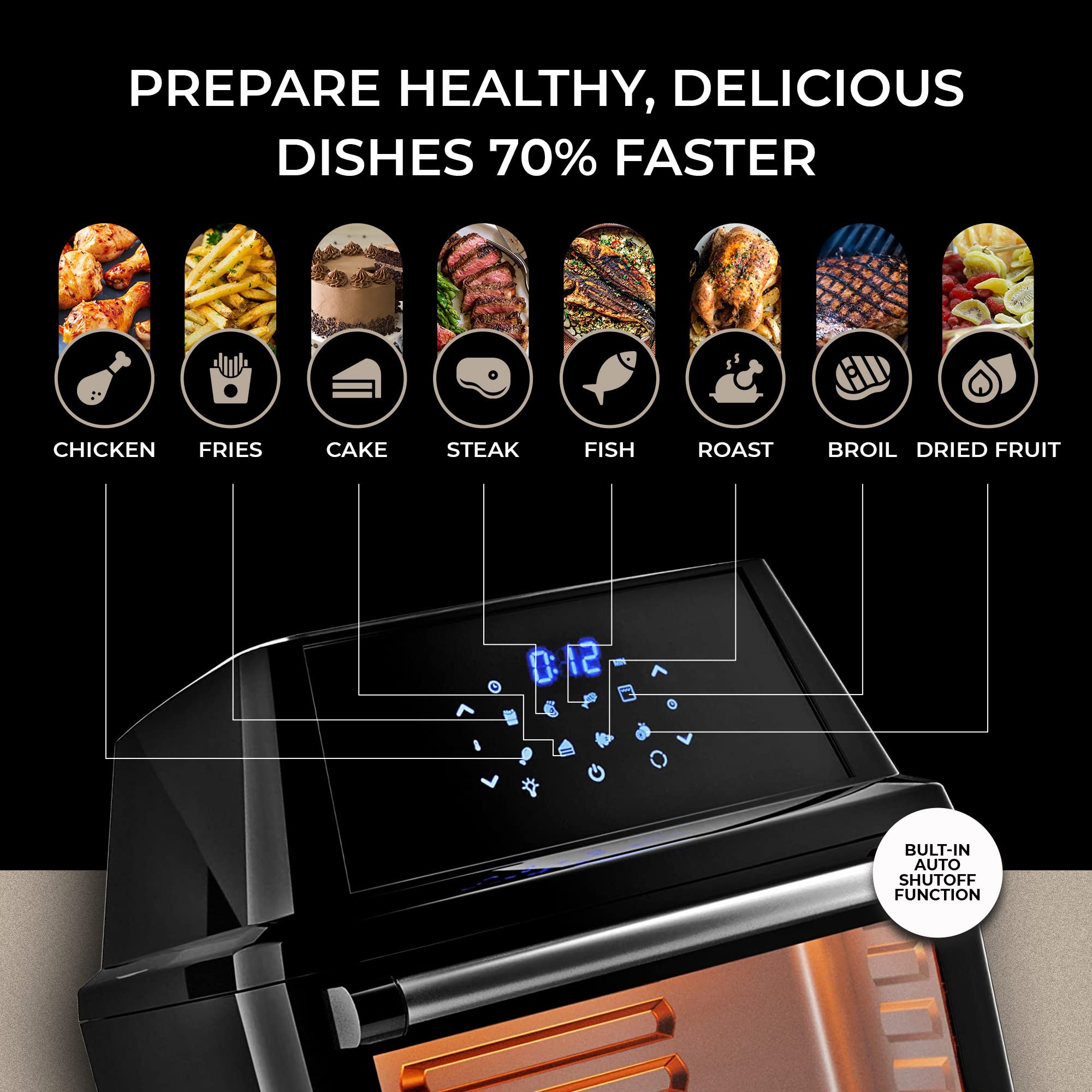 ChefWave Air Fryer Oven Toaster Oven Air Fryer Combo 16 Quart