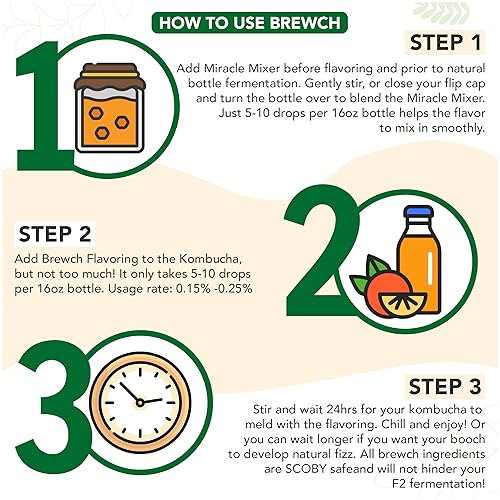 Miniatura 3 de Brewch Manzana de arándano, 0.5 fl oz, el mejor sabor natural, suministro esencial de elaboración casera, haz kombucha saludable y cualquier otra