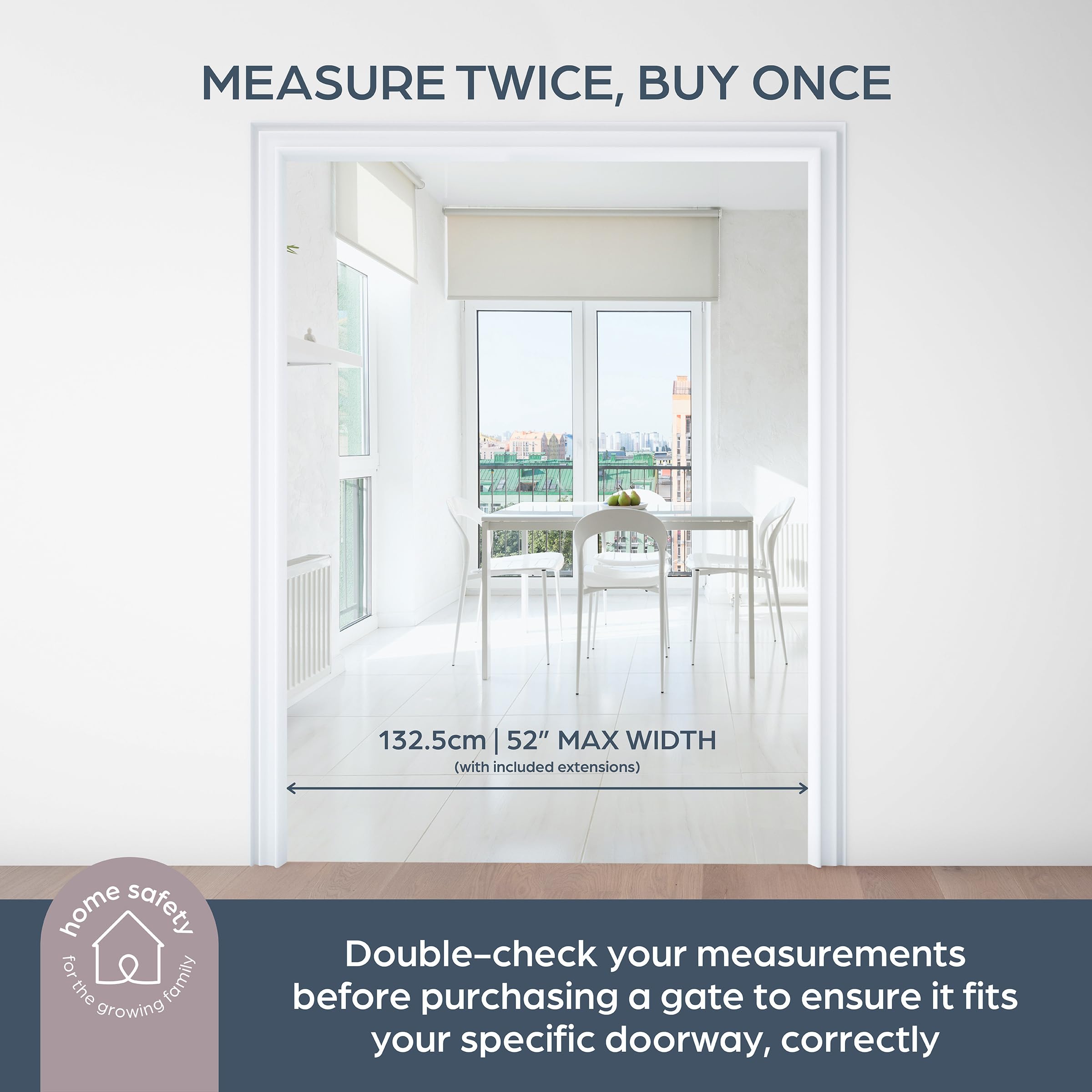 Dreambaby AVA - Puerta de Escalera Extra Ancha para bebés, se Adapta a Aberturas de 99 a 132,5 cm, 76 cm de Alto. Puerta de Escalera Ancha para Perros y bebés. Puerta de Seguridad montada a presión,