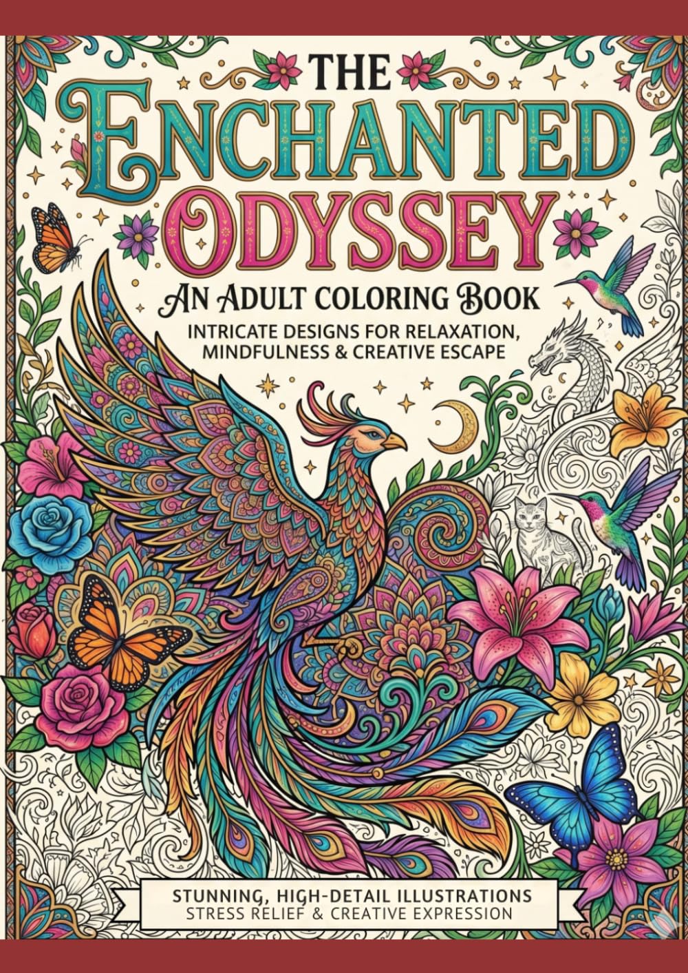 THE ENCHANTED ODYSSEY AN ADULT COLORING BOOK INTRICATE DESIGNS FOR RELAXATION, MINDFULNESS & CREATIVE ESCAPE