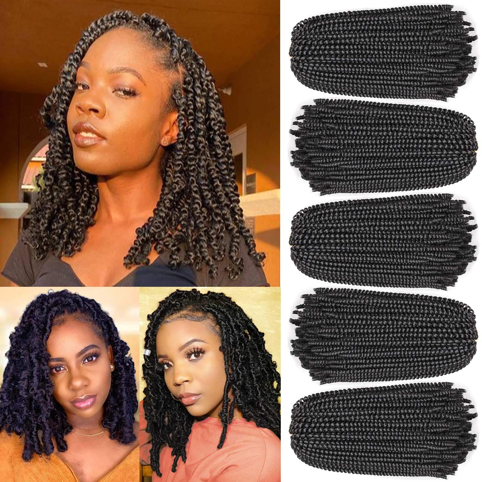 Buy Xtrend 12 Inch 7 Packs Off Black Spring Twist Crochet Braids Hair