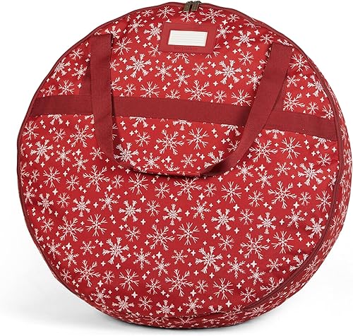 Miniatura 1 de Covermates Keepsakes - Bolsa de almacenamiento para coronas de Navidad, poliéster resistente, bolsa interior, tiradores de doble cremallera,