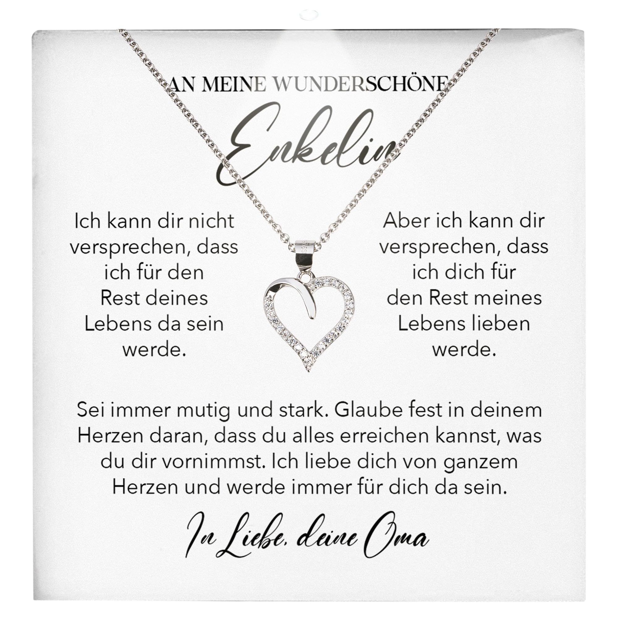 Silber 925 Herz Halskette Mädchen Frauen Geschenk Konfirmation Firmung 18. Geburtstag Weihnachten