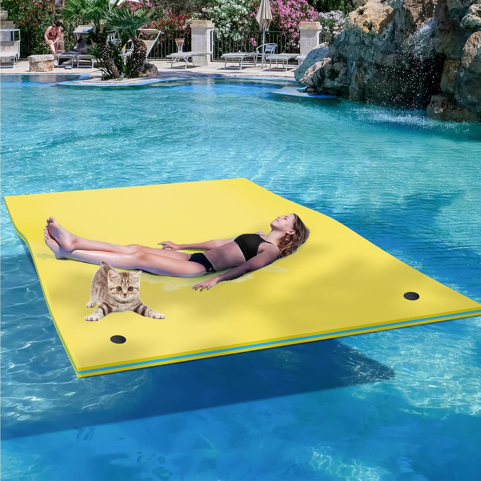 Tapis d'eau flottant en mousse pour piscine, lac et plage, idéal pour plusieurs utilisateurs, parfait pour les sports et activités nautiques, design durable et léger