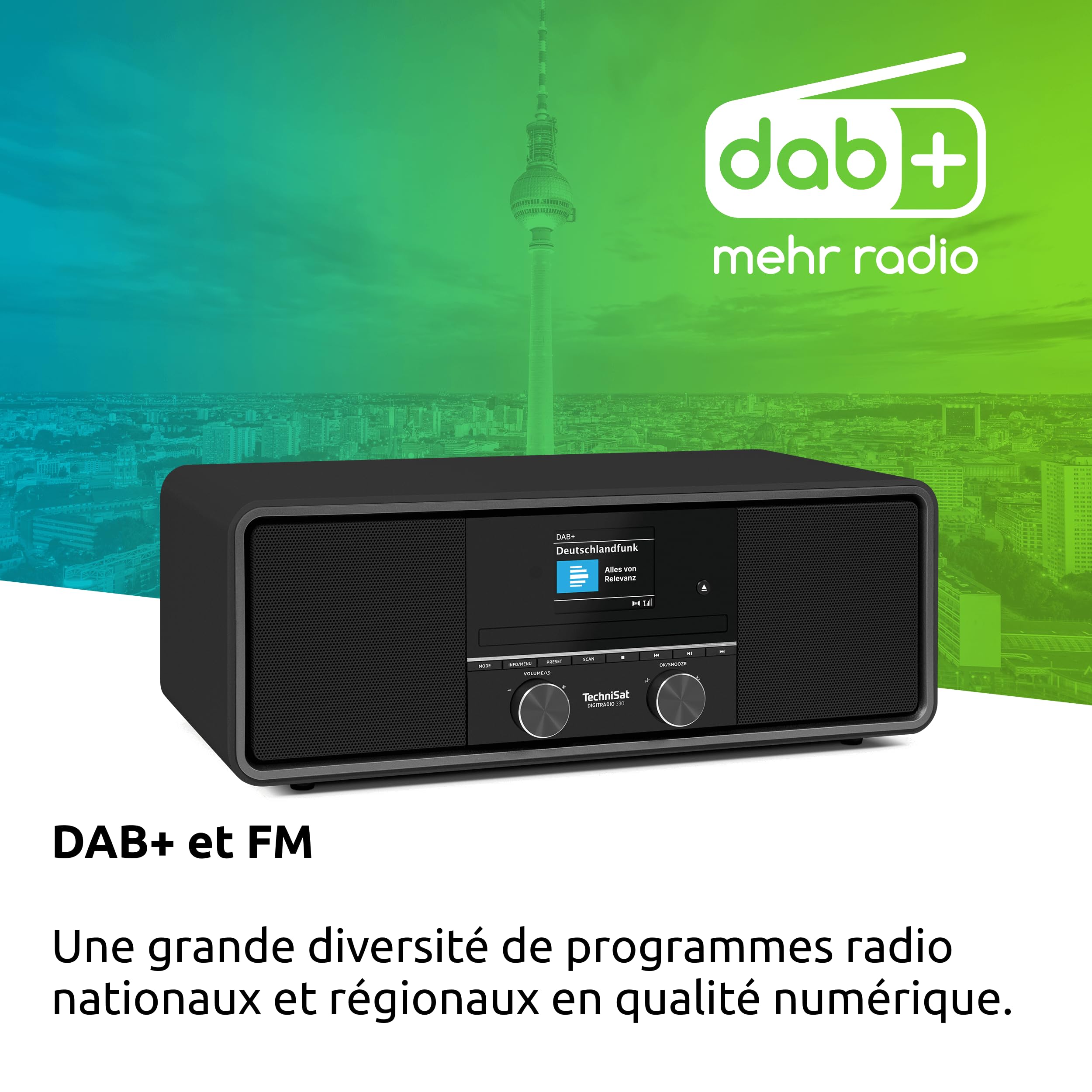 TechniSat DIGITRADIO 330 - Radio stéréo Dab+ FM avec Lecteur CD