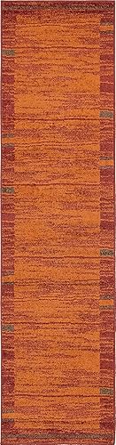 Unique Loom - Tapete con diseño abstracto, informal, moderno y contemporáneo de la colección otoñal, alargado de 2 pies 6 pulgadas x 10 pies, diseño disponible en Yaxa Colombia