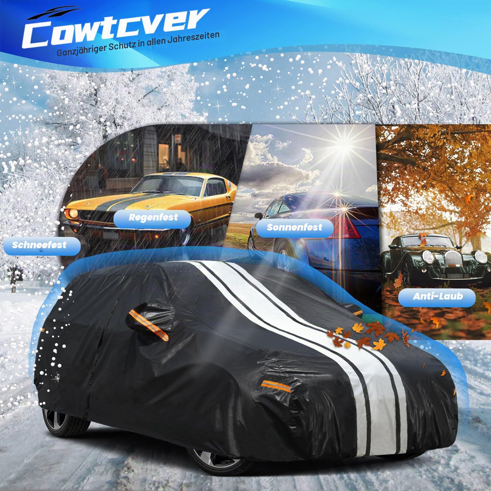 Cowtcver Autoabdeckung Wasserdicht Atmungsaktiv Passend für Audi A3/S3/RS3 Sportback/Allstreet 1996-2026, Vollgarage Autoplane für Sonne Regen Staub Schutz, Auto Abdeckplane Abdeckung.