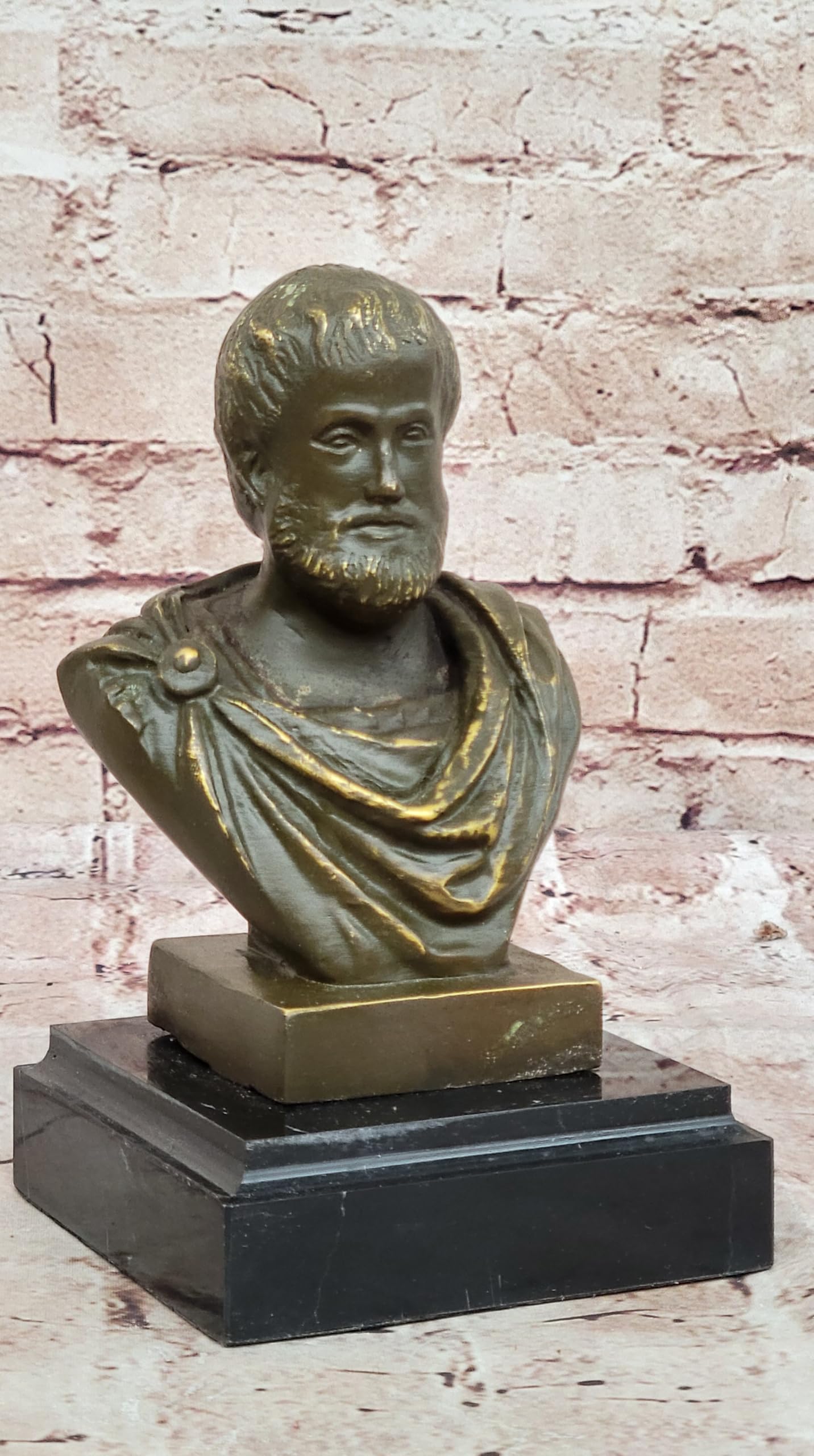 Western Philosophy Bronze Statue Aristotle Bust by Fisher Sculpture Artwork for Study Room Hanmade Decor Artwork Statue by Finery Bronze