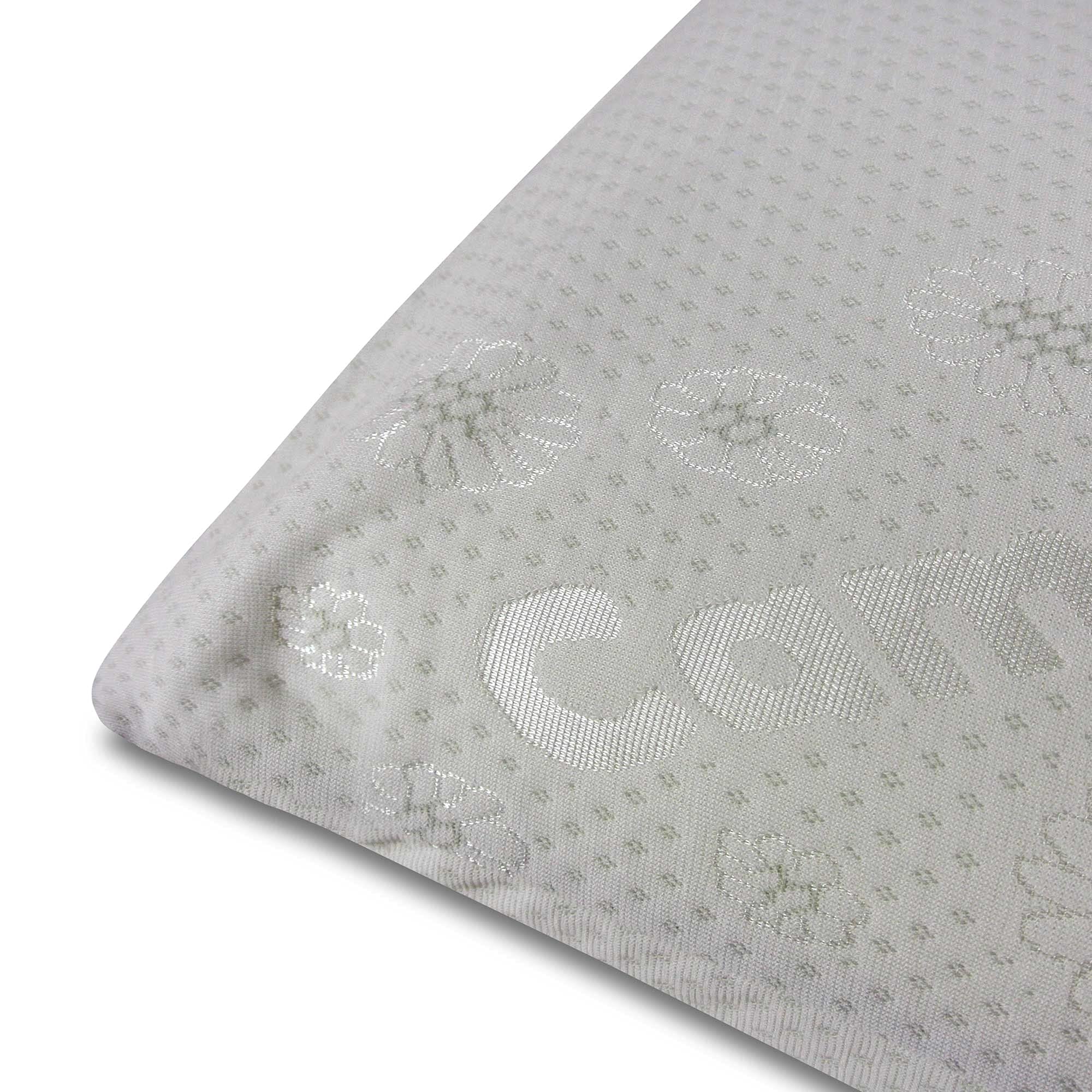 Baldiflex Emporio Coppia Cuscini Memory Foam Ergonomici Saponetta, Fodera Camomilla Rilassante, Sfoderabile e Lavabile, Misura 40x70 cm Alto 12.5 cm, Anticervicale