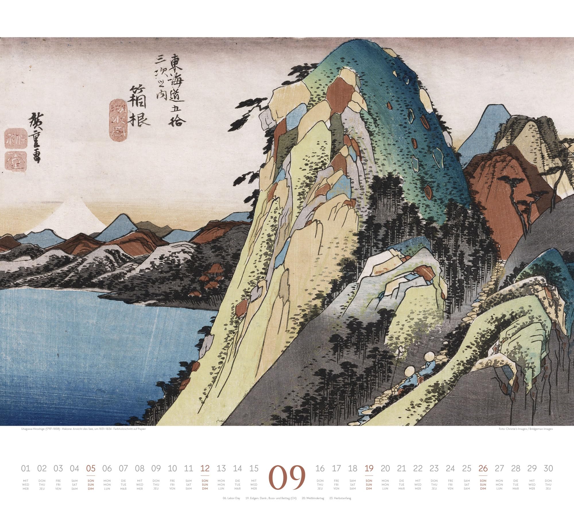 Hokusai Kalender 2027 | Hiroshige, Kuniyoshi, Kunisada: Stilsicherer Kunst-Kalender im großen Querformat (54x48 cm) | Japanische Kunst | Ukiyo-e