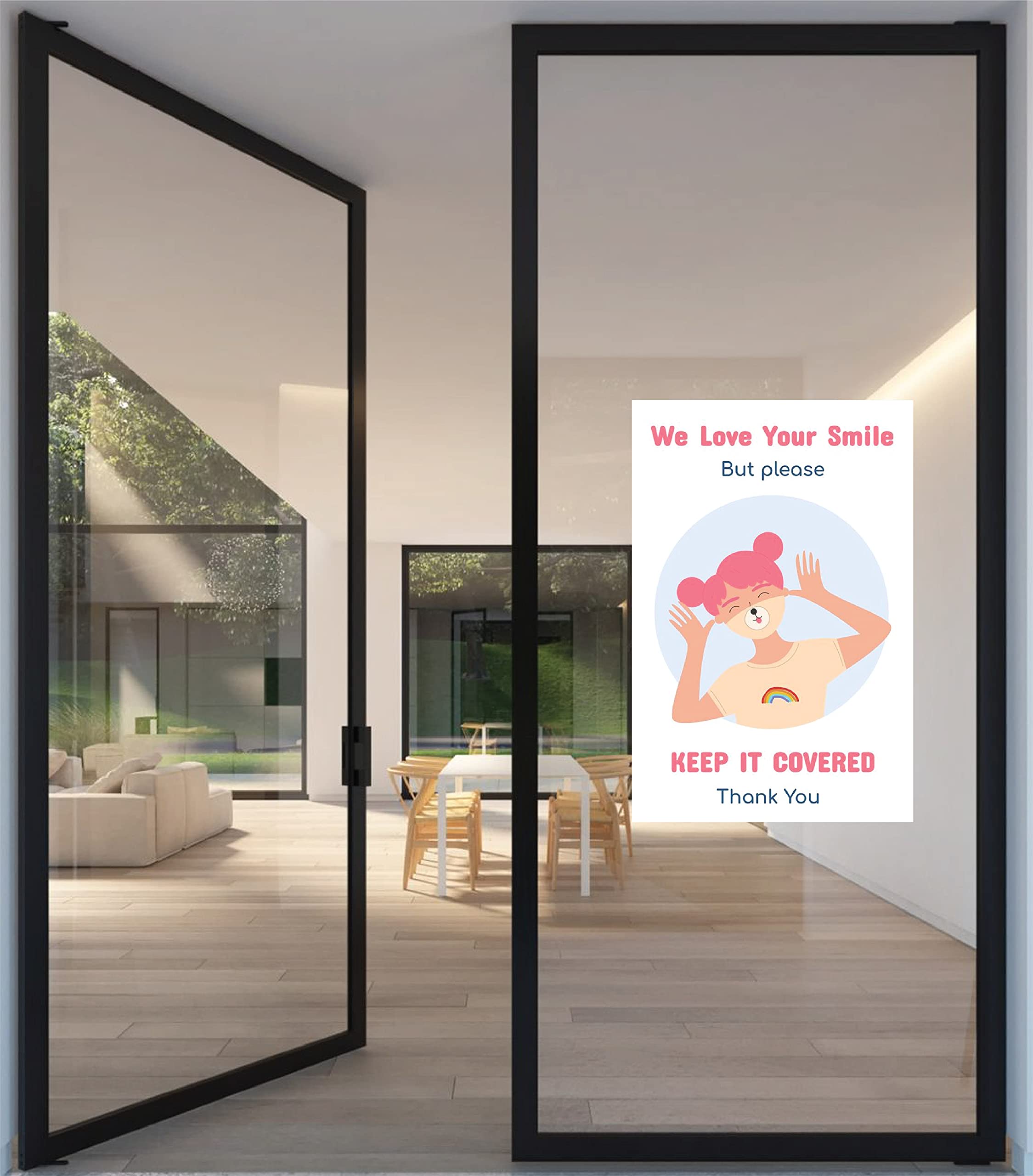 VVWV We Love Your Smile Hospital Sign Sticker Poster Office Supermarket Shop Restaurant Window Door Signage Sticker L X H 12 X 18 Inch (Multicolored) Pack Of 2