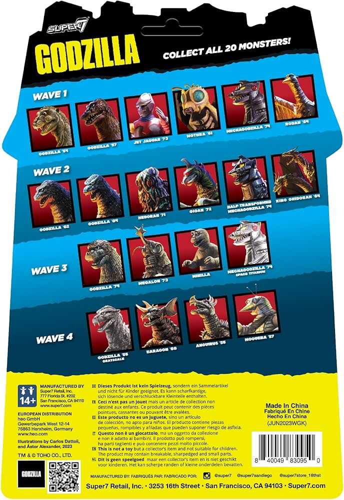 Amazon.co.jp: Super7 トーホー ゴジラ アンギラス '55-9.5 cm