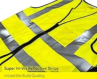 Vista 4 de PeerBasics Paquete de 10 chalecos de seguridad, amarillo, ANSI Clase 2 (pequeño)